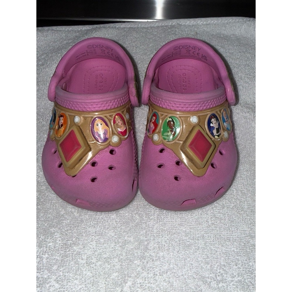 Girls Disney Princess Crystal Pink Crocs Size‎ Child 4